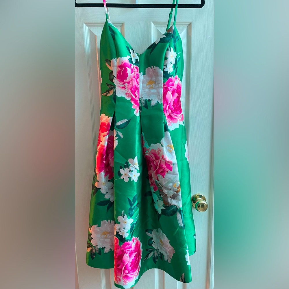 Eliza J Floral Jacquard Fit and Flare Dress